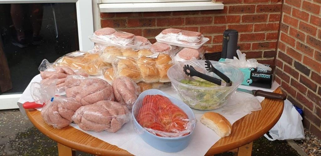 Burgers hot dogs and fresh salad as part of Dorrington House Watton's 20th Birthday!